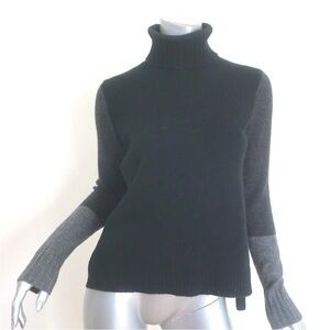 Vince color block cashmere sweater small black gray euc
